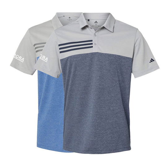 Men's Adidas Heathered Colorblock 3-Stripes Polo