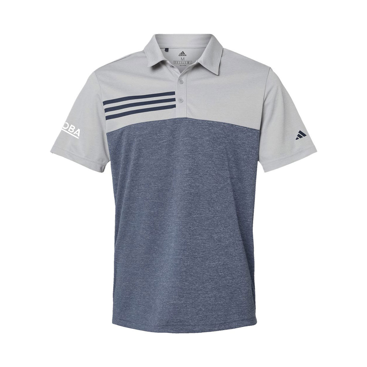 Men's Adidas Heathered Colorblock 3-Stripes Polo